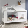 Kinder Wohnen Kinder Hausbett in Weiß lackiert - Actina