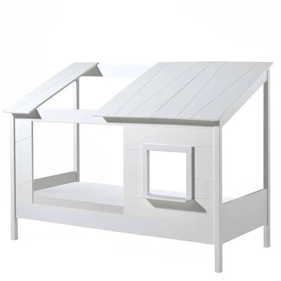 Kinder Wohnen Kinder Hausbett in Weiß lackiert - Actina