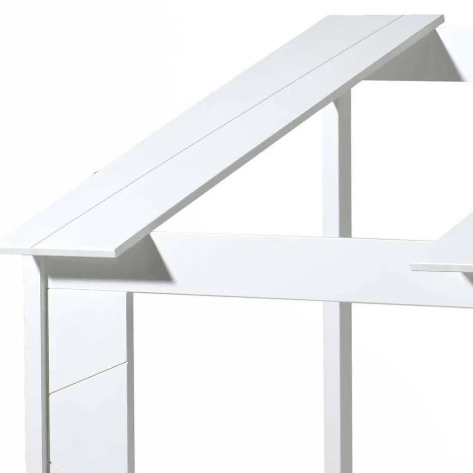 Kinder Wohnen Kinder Hausbett in Weiß lackiert - Actina