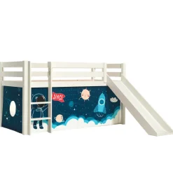 Kinder Hochbett in Weiß mit Rutsche - Besjan^Wohnen New