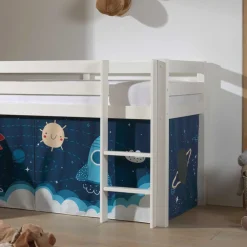 Kinder Hochbett in Weiß mit Rutsche - Besjan^Wohnen New