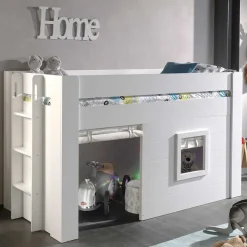 Kinder Hütten Hochbett in Weiß - Pedro^Wohnen Outlet