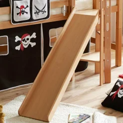 Kinder Piraten Spielbett in Natur & Schwarz & Weiß - Celorma^Wohnen Sale