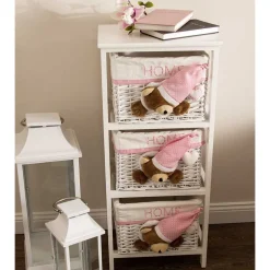 Kinder Wohnen Kinder Regal mit Teddybären - 3 Körbe - Lora