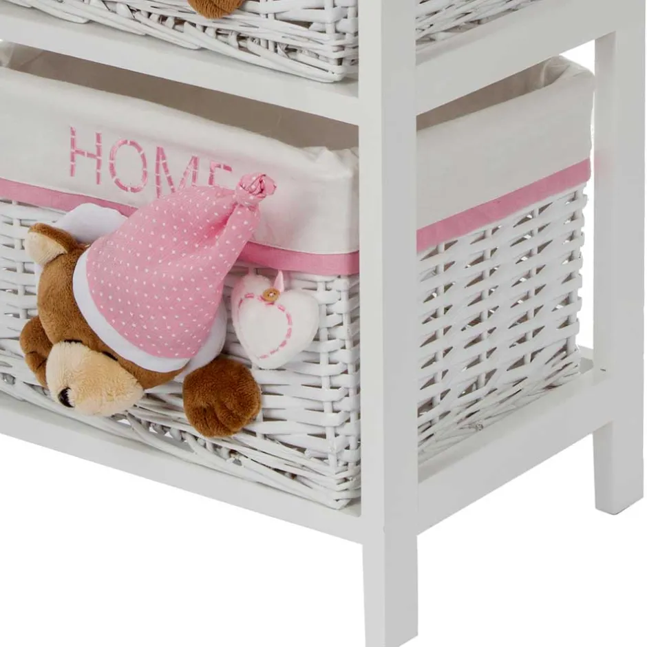 Kinder Wohnen Kinder Regal mit Teddybären - 3 Körbe - Lora