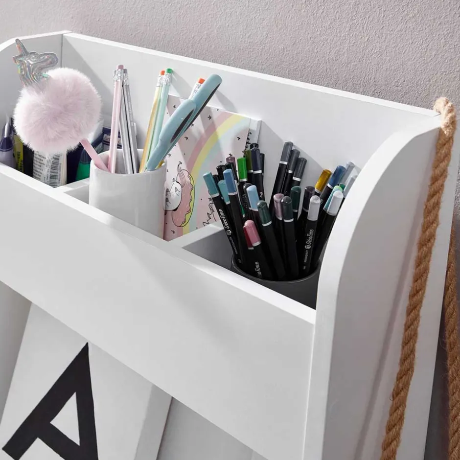 Kinder Schreibtisch mit Regal in Weiß - Intora^Wohnen Outlet