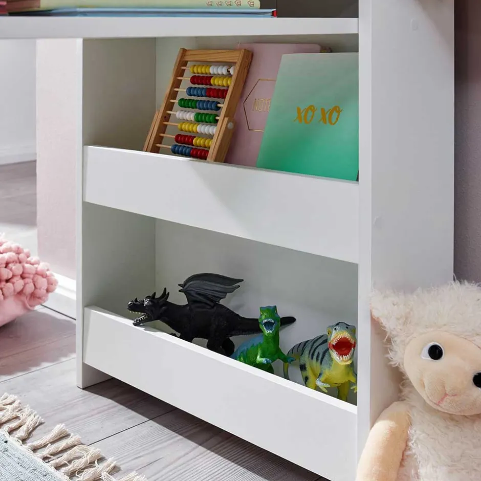 Kinder Schreibtisch mit Regal in Weiß - Intora^Wohnen Outlet