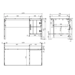Kinder Schreibtisch und Regal Set - Ellen (zweiteilig)^Wohnen New