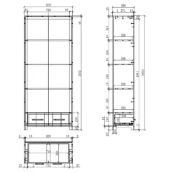 Kinder Schreibtisch und Regal Set - Ellen (zweiteilig)^Wohnen New