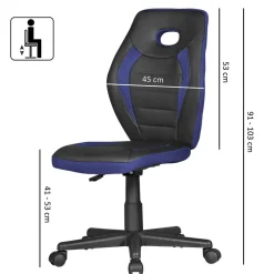 Kinder Wohnen Kinder Schreibtisch-Stuhl in Schwarz Blau - Maksim