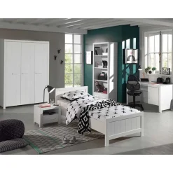 Kinder Wohnen Kinderzimmer Kompletteinrichtung in Weiß - Ellen (fünfteilig)