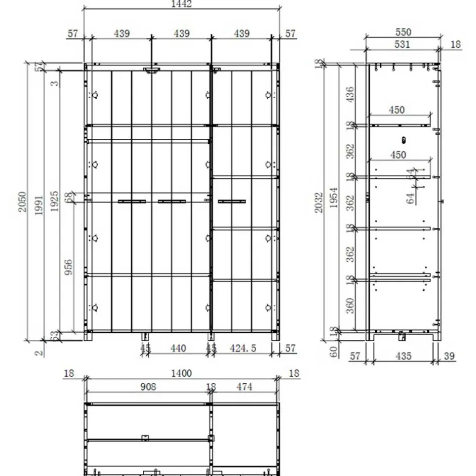 Kinder Wohnen Kinderzimmer Kompletteinrichtung in Weiß - Ellen (fünfteilig)