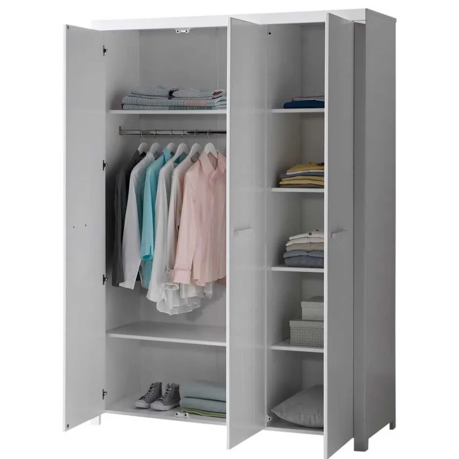 Kinder Wohnen Kinderzimmer Kompletteinrichtung in Weiß - Ellen (fünfteilig)