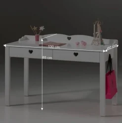 Kinderzimmer Schreibtisch Grandory in Weiß lackiert^Wohnen Sale