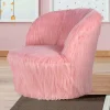 Kinder Wohnen Kinderzimmer Sessel in Rosa Kunstfellbezug - Leonid