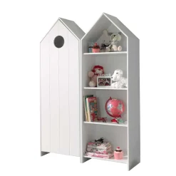 Kinder Wohnen Kinderzimmerschrank & Regal in Weiß - Indefiva (zweiteilig)