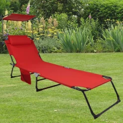 Klappbare Balkonliege in Rot und Schwarz - Haikira^Wohnen Best