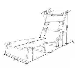 Klappbare Outdoor Liege in Blau und Schwarz - Betty^Wohnen Hot