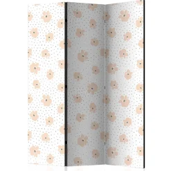 Klappbare Trennwand mit Blumen Muster in Rosa - Telvo^Wohnen