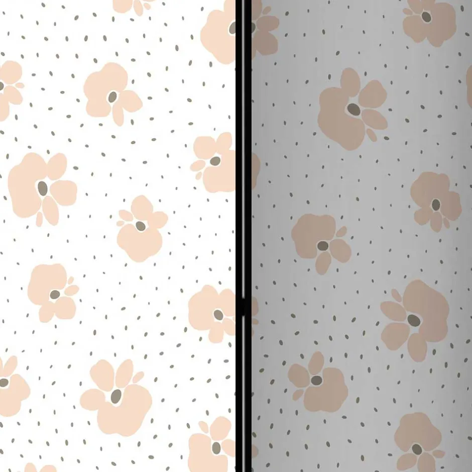 Klappbare Trennwand mit Blumen Muster in Rosa - Telvo^Wohnen