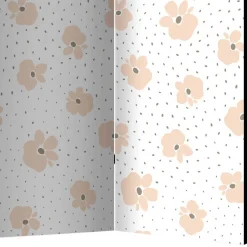 Klappbare Trennwand mit Blumen Muster in Rosa - Telvo^Wohnen