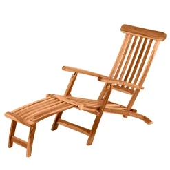 Wohnen Klappbarer Deckchair inklusive Fußablage - Klahuma