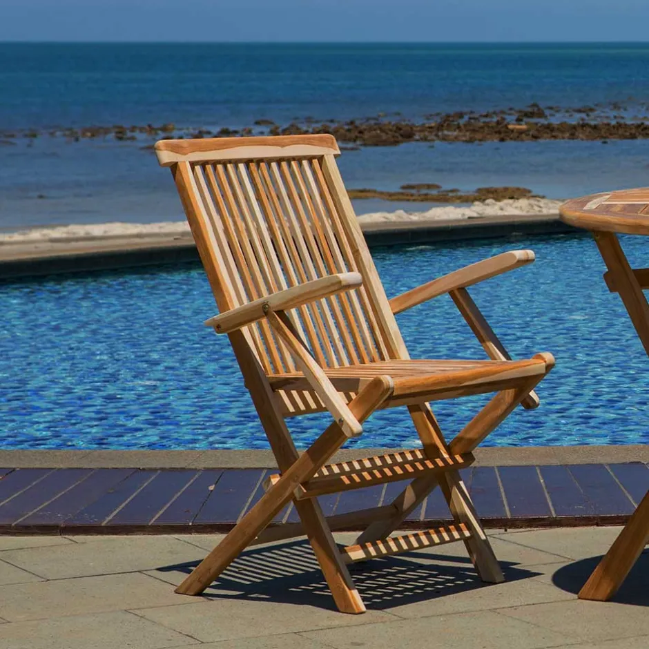 Klappbarer Garten Holzstuhl mit Armlehnen - Klahuma (2er Set)^Wohnen Online