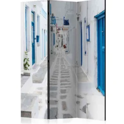 Klappbarer Paravent in Weiß & Blau - Rennia^Wohnen Best