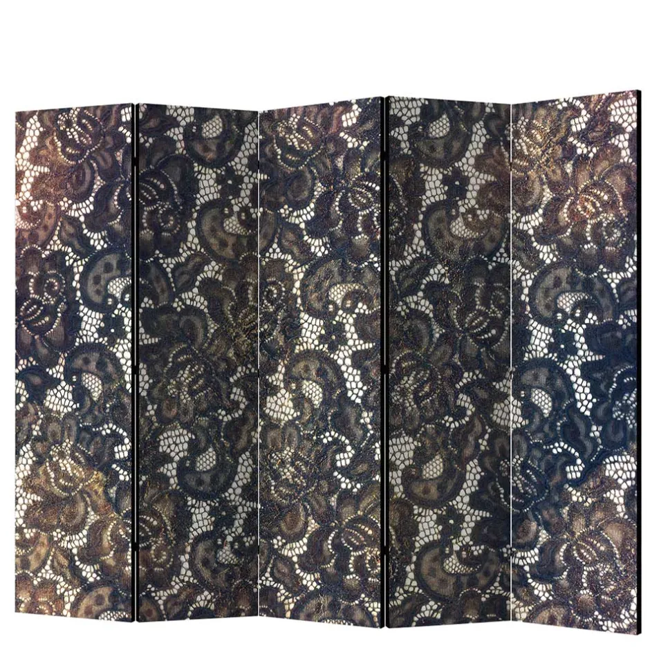 Klappbarer Paravent mit Druckmotiv Spitze - Amby^Wohnen Online