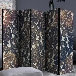 Klappbarer Paravent mit Druckmotiv Spitze - Amby^Wohnen Online