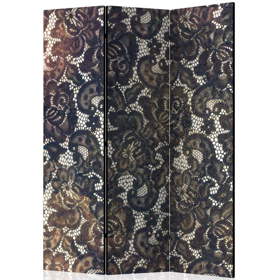 Klappbarer Paravent mit Druckmotiv Spitze - Amby^Wohnen Online