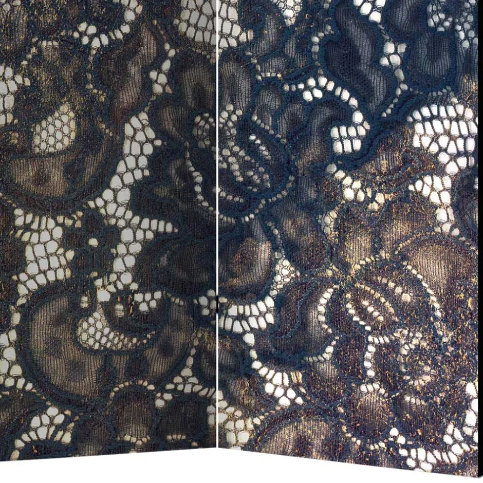 Klappbarer Paravent mit Druckmotiv Spitze - Amby^Wohnen Online