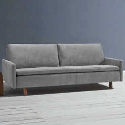 Klappcouch aus Microvelours in Grau - Trango^Wohnen Outlet