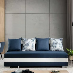 Wohnen Klappcouch in Dunkelblau und Weiß - Mingo