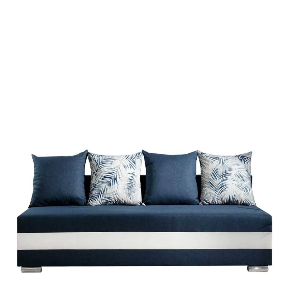 Wohnen Klappcouch in Dunkelblau und Weiß - Mingo