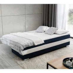 Wohnen Klappcouch in Dunkelblau und Weiß - Mingo