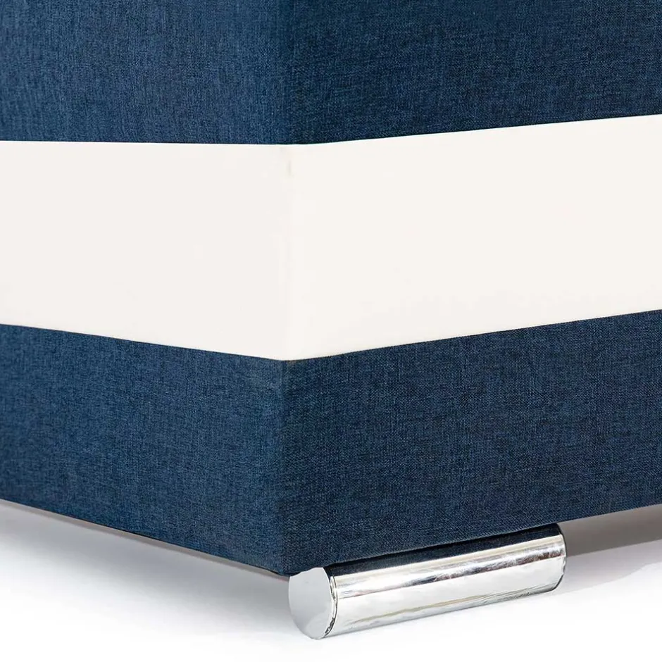 Wohnen Klappcouch in Dunkelblau und Weiß - Mingo