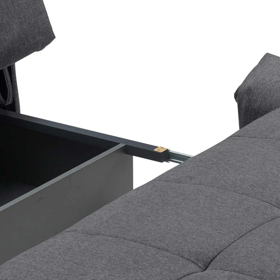 Klappcouch in Dunkelgrau mit Armlehnen - Nacondo^Wohnen Online