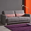 Klappcouch in Grau mit geteilter Rückenlehne Zentra & Kissen Rosa^Wohnen Discount