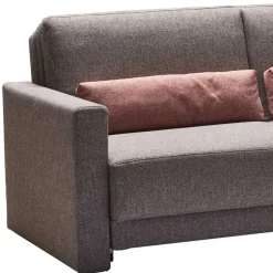Klappcouch in Grau mit geteilter Rückenlehne Zentra & Kissen Rosa^Wohnen Discount