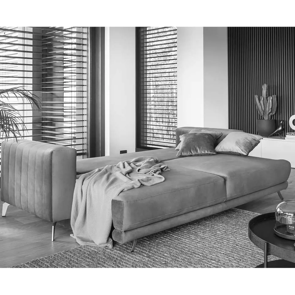 Klappcouch in Hellgrau Chenille - Jakery^Wohnen New