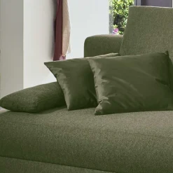 Wohnen Klappcouch in Oliv Grün mit Federkern - Alcarizora