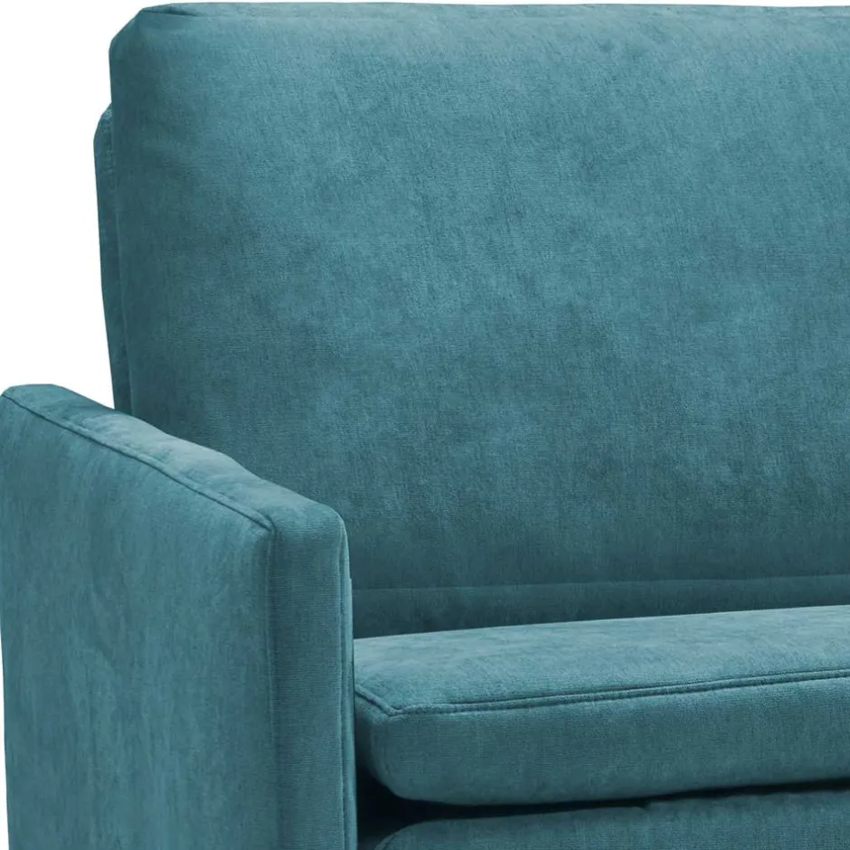 Klappcouch in Petrol mit Eiche - Flower^Wohnen Outlet