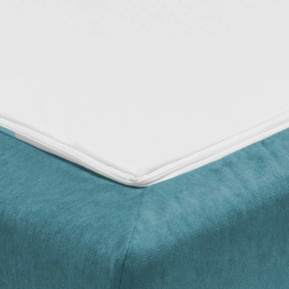 Klappcouch in Petrol mit Eiche - Flower^Wohnen Outlet