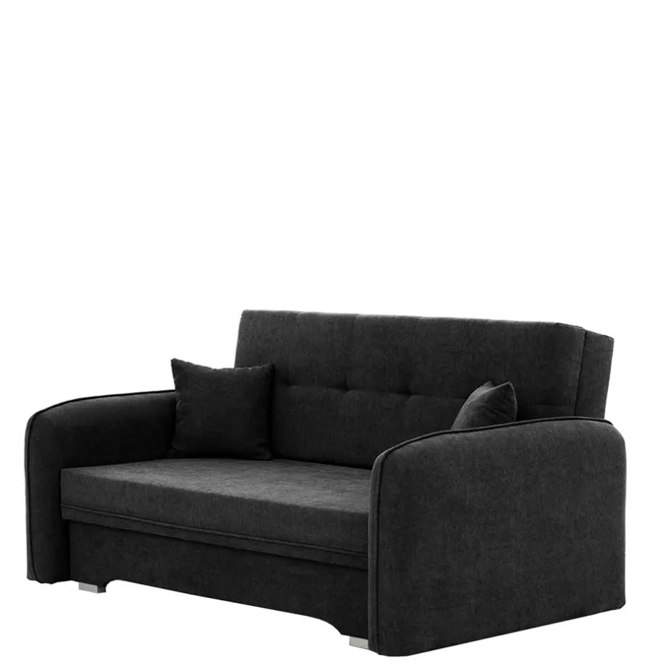 Klappcouch in Schwarz Veloursbezug - Yangu^Wohnen New
