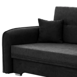 Klappcouch in Schwarz Veloursbezug - Yangu^Wohnen New
