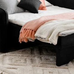 Klappcouch in Schwarz Veloursbezug - Yangu^Wohnen New