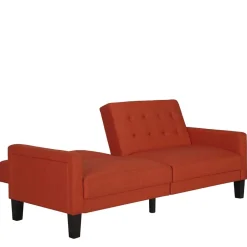 Klappcouch in Ziegel Rot und Braun - Winston^Wohnen