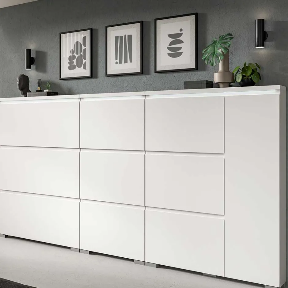 Wohnen 3-Klappen-Schuhschrank in Weiß - Dany