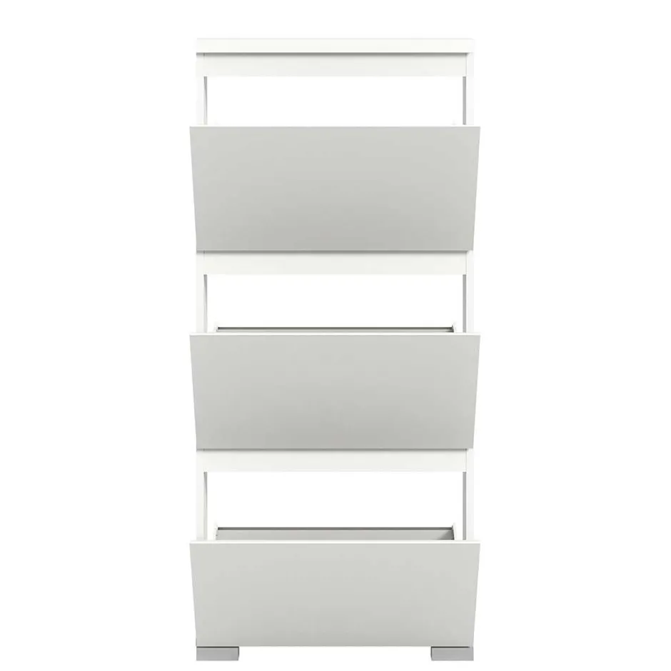 Wohnen 3-Klappen-Schuhschrank in Weiß - Dany